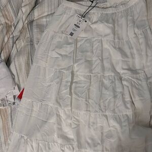 Bershka White Bubble Midi Skirt Resort Wear